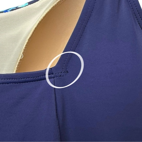 Swimsuits For All Chlorine Resistant Blue Square Neck One Piece Swimsuit Sz 18 - Picture 13 of 15